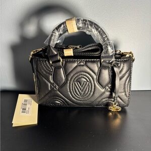 Valentino Orlando Black Quilted Women's Top-Handle Mini Tote/Crossbody Bag